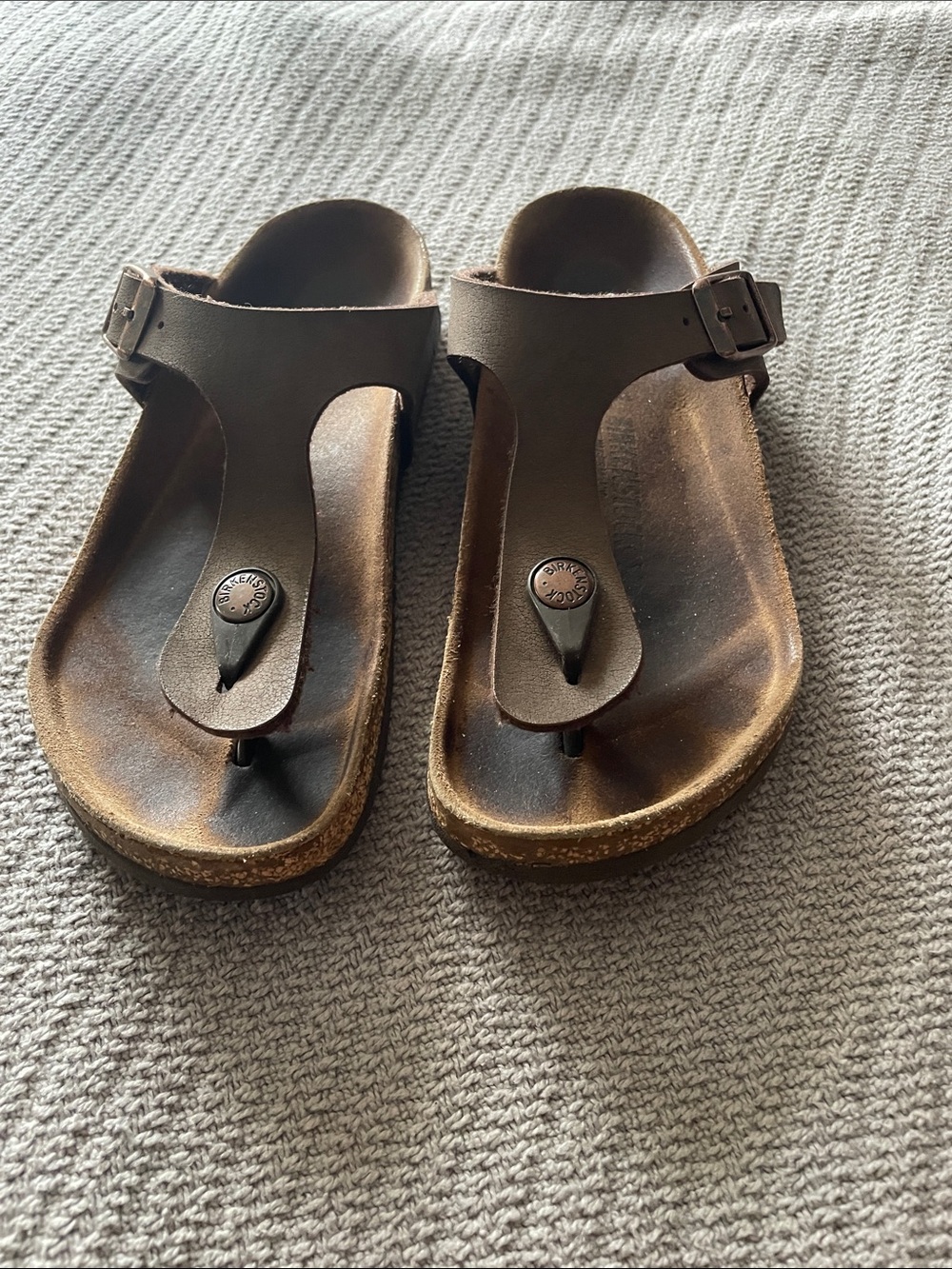 Birkenstock Brown Kids Toe-Post Sandals with Buckle